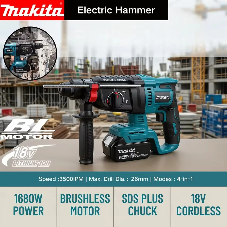 Einhell Power X Tools - Makita 26MM Brushless Electric Hammer Drill